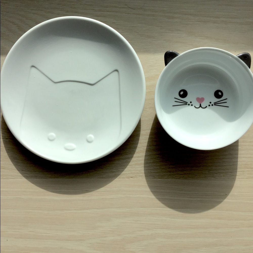 Kitty Plate and Bowl